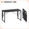imageHomeiju Folding Desk Small Foldable Desk 315quot for Small Spaces Portable Desk for Bedroom Home Office Small Folding Table for Camping Traveling Space Saving Easy Assembly Rustic BrownBlack