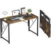 imageHomeiju Folding Desk Small Foldable Desk 315quot for Small Spaces Portable Desk for Bedroom Home Office Small Folding Table for Camping Traveling Space Saving Easy Assembly Rustic BrownBrown