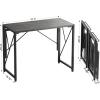 imageHomeiju Folding Desk Small Foldable Desk 315quot for Small Spaces Portable Desk for Bedroom Home Office Small Folding Table for Camping Traveling Space Saving Easy Assembly Rustic BrownGrey