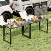 imageHomeiju Folding Desk Small Foldable Desk 315quot for Small Spaces Portable Desk for Bedroom Home Office Small Folding Table for Camping Traveling Space Saving Easy Assembly Rustic BrownGrey