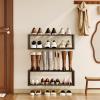 imageHomeiju Hanging Shoe Organizer2 Pack Wall Mounted Shoe Rack Holds 12 PairsSpace Saving Metal Wall Shoe RackHanging Shoe Rack Shoe Holder for Small SpaceEntrywayClosetRVCamperBlackBlack