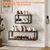 imageHomeiju Hanging Shoe Organizer2 Pack Wall Mounted Shoe Rack Holds 12 PairsSpace Saving Metal Wall Shoe RackHanging Shoe Rack Shoe Holder for Small SpaceEntrywayClosetRVCamperBlackBlack