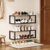 imageHomeiju Hanging Shoe Organizer2 Pack Wall Mounted Shoe Rack Holds 12 PairsSpace Saving Metal Wall Shoe RackHanging Shoe Rack Shoe Holder for Small SpaceEntrywayClosetRVCamperBlackBlack