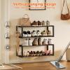 imageHomeiju Hanging Shoe Organizer2 Pack Wall Mounted Shoe Rack Holds 12 PairsSpace Saving Metal Wall Shoe RackHanging Shoe Rack Shoe Holder for Small SpaceEntrywayClosetRVCamperBlackBlack