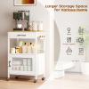 imageHomeiju Kitchen Island Cart Kitchen Storage Cart with Drawer Microwaves Stand Coffee Cart Rolling Kitchen Cabinet Cart with Hooks for Kitchen Dining RoomWhite