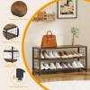 imageHomeiju Shoe Bench 3 Tier Entryway Bench Shoe Storage Bench with Padded Seating ampamp Drawers 355 Metal Entryway Foyer Hallway Bench Vintage BrownWith Wood Shelf