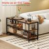 imageHomeiju Shoe Bench 3 Tier Entryway Bench Shoe Storage Bench with Padded Seating ampamp Drawers 355 Metal Entryway Foyer Hallway Bench Vintage BrownWith Wood Shelf