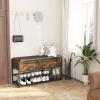 imageHomeiju Shoe Bench 3 Tier Entryway Bench Shoe Storage Bench with Padded Seating ampamp Drawers 355 Metal Entryway Foyer Hallway Bench Vintage BrownWith Cusion and 2 Drawers