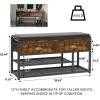 imageHomeiju Shoe Bench 3 Tier Entryway Bench Shoe Storage Bench with Padded Seating ampamp Drawers 355 Metal Entryway Foyer Hallway Bench Vintage BrownWith Cusion and 2 Drawers