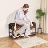 imageHomeiju Shoe Bench 3 Tier Entryway Bench Shoe Storage Bench with Padded Seating ampamp Drawers 355 Metal Entryway Foyer Hallway Bench Vintage BrownWith Cusion and 2 Drawers