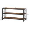 imageHomeiju Shoe Bench 3 Tier Entryway Bench Shoe Storage Bench with Padded Seating ampamp Drawers 355 Metal Entryway Foyer Hallway Bench Vintage BrownWith Wood Shelf