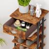 imageHomeiju Shoe Rack Organizer8Tier Vertical Shoe RackWooden Shoes Rack for EntrywayNarrow Shoe Rack Shoes Storage Organizer with Wooden Top ampamp Drawer for Entryway HallwayRustic BrownVertical 8Tier Shoe Rack with Drawers