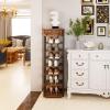 imageHomeiju Shoe Rack Organizer8Tier Vertical Shoe RackWooden Shoes Rack for EntrywayNarrow Shoe Rack Shoes Storage Organizer with Wooden Top ampamp Drawer for Entryway HallwayRustic BrownVertical 8Tier Shoe Rack with Drawers