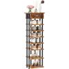 imageHomeiju Shoe Rack Organizer8Tier Vertical Shoe RackWooden Shoes Rack for EntrywayNarrow Shoe Rack Shoes Storage Organizer with Wooden Top ampamp Drawer for Entryway HallwayRustic BrownVertical 8Tier Shoe Rack with Drawers