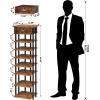 imageHomeiju Shoe Rack Organizer8Tier Vertical Shoe RackWooden Shoes Rack for EntrywayNarrow Shoe Rack Shoes Storage Organizer with Wooden Top ampamp Drawer for Entryway HallwayRustic BrownVertical 8Tier Shoe Rack with Drawers