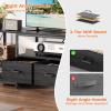 imageHomeiju TV Stand for TVs up to 75 Inch Entertainment Center with Fabric Drawers TV Media Console Table with Open Storage Shelves for Living Room Bedroom BlackBlack