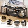 imageHomeiju TV Stand for TVs up to 75 Inch Entertainment Center with Fabric Drawers TV Media Console Table with Open Storage Shelves for Living Room Bedroom BlackBlack