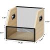 imageHomeiju Vinyl Record Storage Record Box Case Crate Vinyl Record Album Holder Desktop Metal ampamp Wooden LP Record Crate Holds up to 60 RecordsPatent NoD1024563Beige 1 Pack