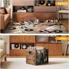 imageHomeiju Vinyl Record Storage Record Box Case Crate Vinyl Record Album Holder Desktop Metal ampamp Wooden LP Record Crate Holds up to 60 RecordsPatent NoD1024563Cube Brown Black 1 Pack