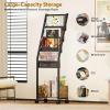imageHomeiju Vinyl Record Storage Record Holder with 4 Tier Vinyl Holder Display Shelf Holds Up to 100 Records Movable Vinyl Storage Organizer Rack Record Cabinet for Magazines Books CDs