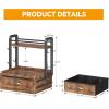 imageHomeiju Wooden ampamp Metal Coffee Station Organizer  40 Pods Drawer ampamp 8 Mug Hooks  Compatible Nespresso VertuoKeurig  SpaceSaving Countertop Storage Rustic Brown