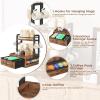 imageHomeiju Wooden ampamp Metal Coffee Station Organizer  40 Pods Drawer ampamp 8 Mug Hooks  Compatible Nespresso VertuoKeurig  SpaceSaving Countertop Storage Rustic Brown