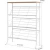 imageJZM Shoe Rack Storage Narrow 4 Tier Metal Shoe Storage Shelf Free Standing Shoe Racks Space Saving Shoe Rack Organizer for Entryway Hallway Bedroom Living Room1216 PairWhite