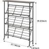 imageJZM Shoe Rack Storage Narrow 4 Tier Metal Shoe Storage Shelf Free Standing Shoe Racks Space Saving Shoe Rack Organizer for Entryway Hallway Bedroom Living Room1216 PairGrey