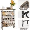 imageJZM Shoe Rack Storage Narrow 4 Tier Metal Shoe Storage Shelf Free Standing Shoe Racks Space Saving Shoe Rack Organizer for Entryway Hallway Bedroom Living Room1216 PairGrey