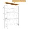 imageJZM Shoe Rack Storage Narrow 4 Tier Metal Shoe Storage Shelf Free Standing Shoe Racks Space Saving Shoe Rack Organizer for Entryway Hallway Bedroom Living Room1216 PairWhite