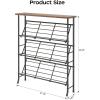 imageJZM Shoe Rack Storage Narrow 4 Tier Metal Shoe Storage Shelf Free Standing Shoe Racks Space Saving Shoe Rack Organizer for Entryway Hallway Bedroom Living Room1216 PairBrown