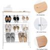 imageJZM Shoe Rack Storage Narrow 4 Tier Metal Shoe Storage Shelf Free Standing Shoe Racks Space Saving Shoe Rack Organizer for Entryway Hallway Bedroom Living Room1216 PairWhite