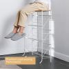 imageJZM Shoe Rack Storage Narrow 4 Tier Metal Shoe Storage Shelf Free Standing Shoe Racks Space Saving Shoe Rack Organizer for Entryway Hallway Bedroom Living Room1216 PairWhite