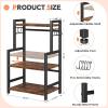 imageKitchen Countertop Organizer3 Tier Large Spice Rack Organizer with Adjustable Shelf and 5 HooksWooden Counter OrganizerSpace Saving Countertop Shelf Microwave Stand for KitchenBathroomCoffee Bar