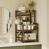 imageKitchen Countertop Organizer3 Tier Large Spice Rack Organizer with Adjustable Shelf and 5 HooksWooden Counter OrganizerSpace Saving Countertop Shelf Microwave Stand for KitchenBathroomCoffee Bar