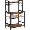 imageKitchen Countertop Organizer3 Tier Large Spice Rack Organizer with Adjustable Shelf and 5 HooksWooden Counter OrganizerSpace Saving Countertop Shelf Microwave Stand for KitchenBathroomCoffee Bar