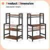 imageKitchen Countertop Organizer3 Tier Large Spice Rack Organizer with Adjustable Shelf and 5 HooksWooden Counter OrganizerSpace Saving Countertop Shelf Microwave Stand for KitchenBathroomCoffee Bar