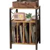 image3Tier Record Player Stand Vinyl Record Storage Turntables for Vinyl Records Record Player Table Holds Up to 200 Albums MidCentury Turntable Stand for Living Room Bedroom OfficeBlack