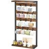 imageHomeiju 14Hook Large Coffee Mug Holder for CountertopWall Mounted4 Tier Coffee Cup Holder with Top ampamp Bottom Storage ShelfAdjustable Hook ampamp ShelvesMug Tree for Home BarCoffee StationBrown
