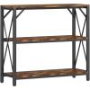 imageHomeiju Console Table 315quot Width 3Tier Entryway Table with Storage Industrial Sofa Table with Open Shelves Foyer Tables for Entryway Hallway Kitchen Living Room and Bedroom Rustic BrownRustic Brown