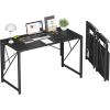 imageHomeiju Folding Desk Small Foldable Desk 315quot for Small Spaces Portable Desk for Bedroom Home Office Small Folding Table for Camping Traveling Space Saving Easy Assembly Rustic BrownBlack