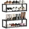 imageHomeiju Hanging Shoe Organizer2 Pack Wall Mounted Shoe Rack Holds 12 PairsSpace Saving Metal Wall Shoe RackHanging Shoe Rack Shoe Holder for Small SpaceEntrywayClosetRVCamperBlackBlack