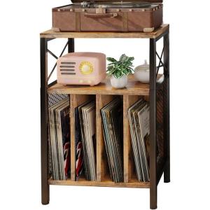 image3Tier Record Player Stand Vinyl Record Storage Turntables for Vinyl Records Record Player Table Holds Up to 200 Albums MidCentury Turntable Stand for Living Room Bedroom OfficeBlack