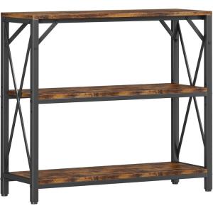 imageHomeiju Console Table 315quot Width 3Tier Entryway Table with Storage Industrial Sofa Table with Open Shelves Foyer Tables for Entryway Hallway Kitchen Living Room and Bedroom Rustic BrownRustic Brown