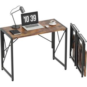imageHomeiju Folding Desk Small Foldable Desk 315quot for Small Spaces Portable Desk for Bedroom Home Office Small Folding Table for Camping Traveling Space Saving Easy Assembly Rustic BrownBrown