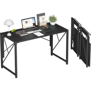imageHomeiju Folding Desk Small Foldable Desk 315quot for Small Spaces Portable Desk for Bedroom Home Office Small Folding Table for Camping Traveling Space Saving Easy Assembly Rustic BrownBlack