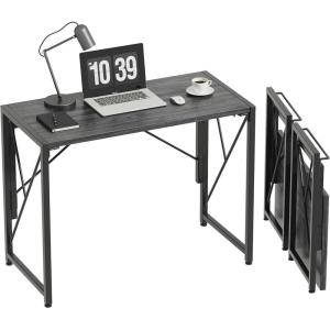 imageHomeiju Folding Desk Small Foldable Desk 315quot for Small Spaces Portable Desk for Bedroom Home Office Small Folding Table for Camping Traveling Space Saving Easy Assembly Rustic BrownGrey