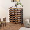 imageHomeiju 56Bottle Wine Rack Freestanding Floor Wooden Wine Storage Shelf Stackable Wine Rack with Tabletop for Living RoomKitchen or Wine CellarIndustrial