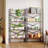 imageHomeiju Bookshelf 3 Tier Industrial Bookcase Metal Small Bookcase Rustic Etagere Book Shelf Storage Organizer for Living Room Bedroom and Home OfficeRustic Brown Patent Pending D29873033Vintage