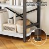 imageHomeiju Bookshelf 3 Tier Industrial Bookcase Metal Small Bookcase Rustic Etagere Book Shelf Storage Organizer for Living Room Bedroom and Home OfficeRustic Brown Patent Pending D29873033White